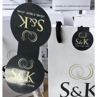 216 unidades Adesivo /  Lacre fecha sacola Personalizado com sua Logo e contatos em Oferta na Shopee