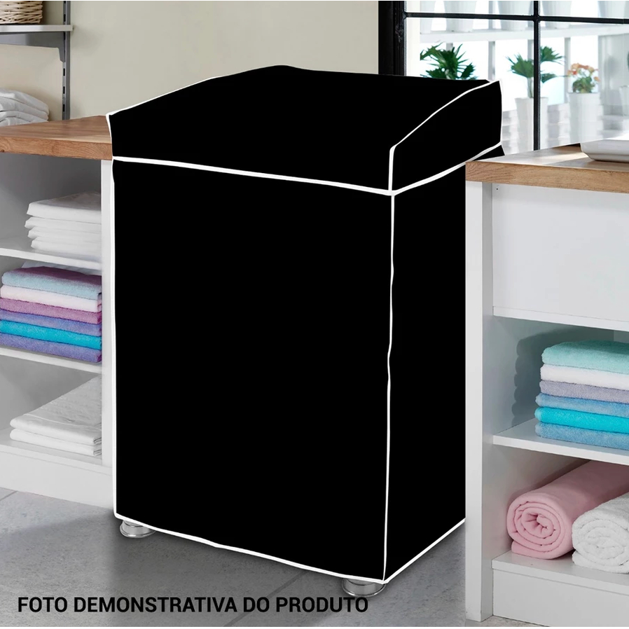 Capa de Lavar Lavadora de Roupas Vinil Luxo Tampa e Saia Proteção Total Electrolux Brastemp Consul