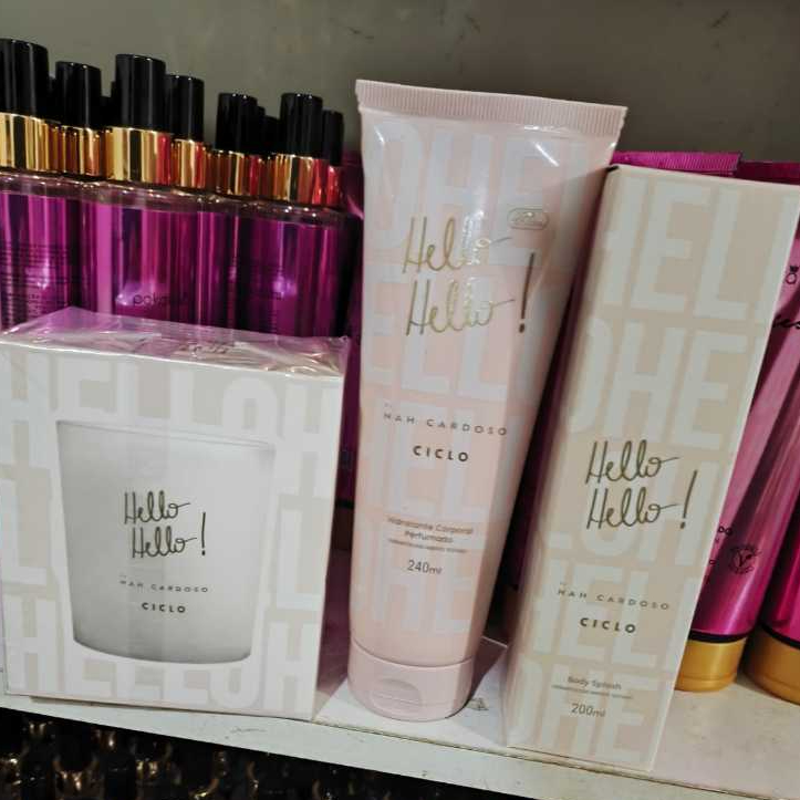 Escolha: Hello Hello Nah Cardoso CICLO (Body splash 200ml - Hidratante 240ml - Vela Perfumada 180g) creme corporal