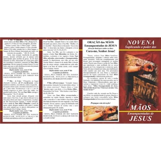 Folheto Novena Mãos Ensanguentadas de Jesus 15x21 ( pacote com 10) em Oferta na Shopee