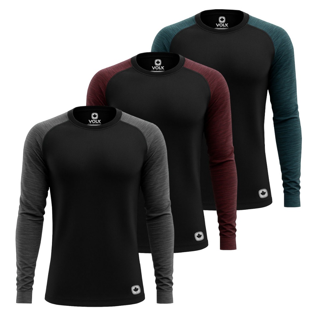 Kit 3 Camisetas Térmicas Masculina Segunda Pele Proteção Solar UV50+ Academia Treino Praia