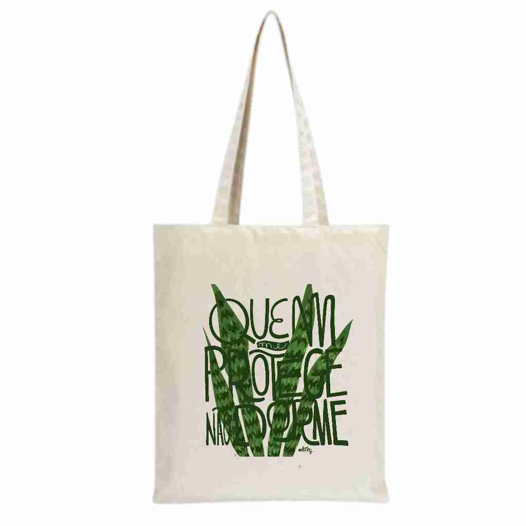 Bolsa Sacola Ecobag Ecologica algodão estampa QUEM ME PROTEGE NÃO DORME em Oferta na Shopee