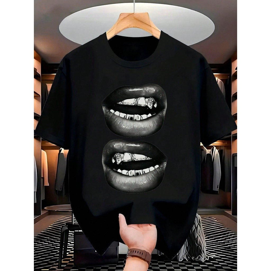 Camiseta Streetwear Unissex 100% Algodão Masculina e Feminina Estampada Bocas Camisa Premium