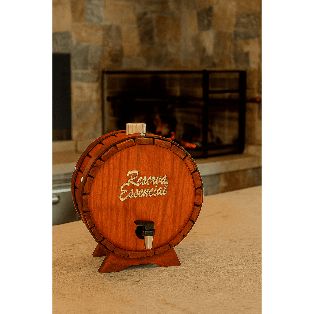 Pingômetro Decorativo Reserva Essencial  Barril Rústico Cachaça pinga balcão rancho edicola