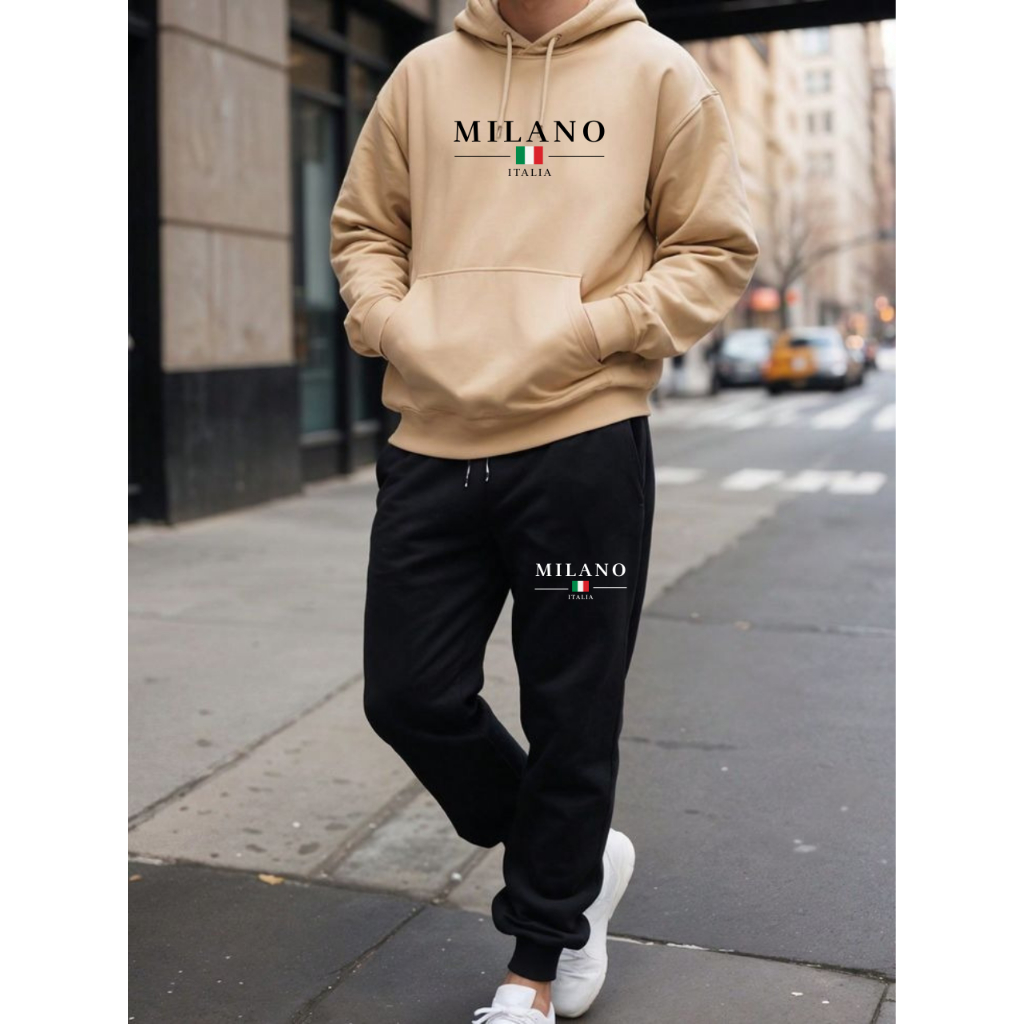 Moletom Conjunto Blusa e Calça ou Blusa de Frio Milano Flanelada Algodão Feminino Masculino Unissex Casaco Sueter