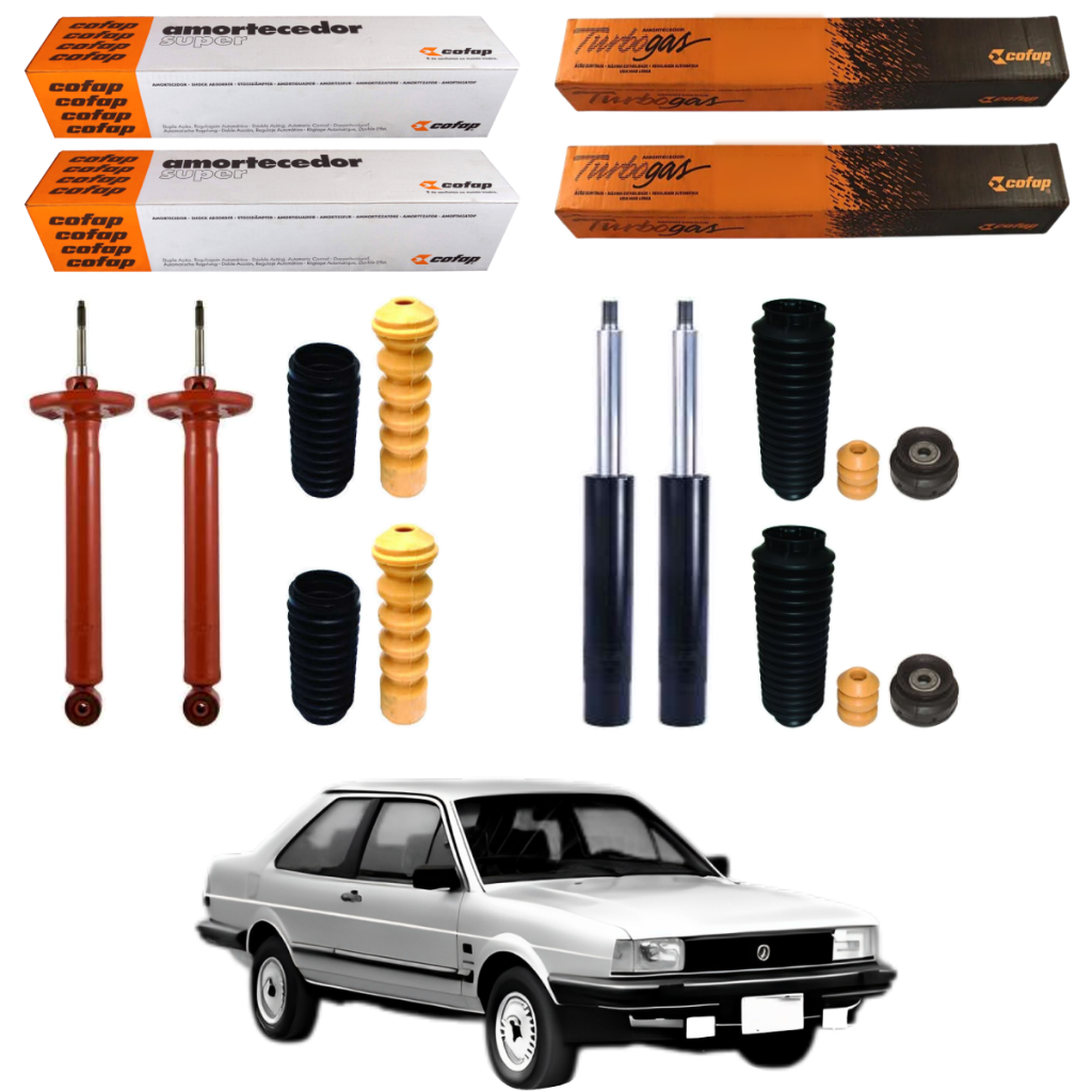 KIT 4 AMORTECEDOR SANTANA 85 A 96 ORIGINAL COFAP + KITS