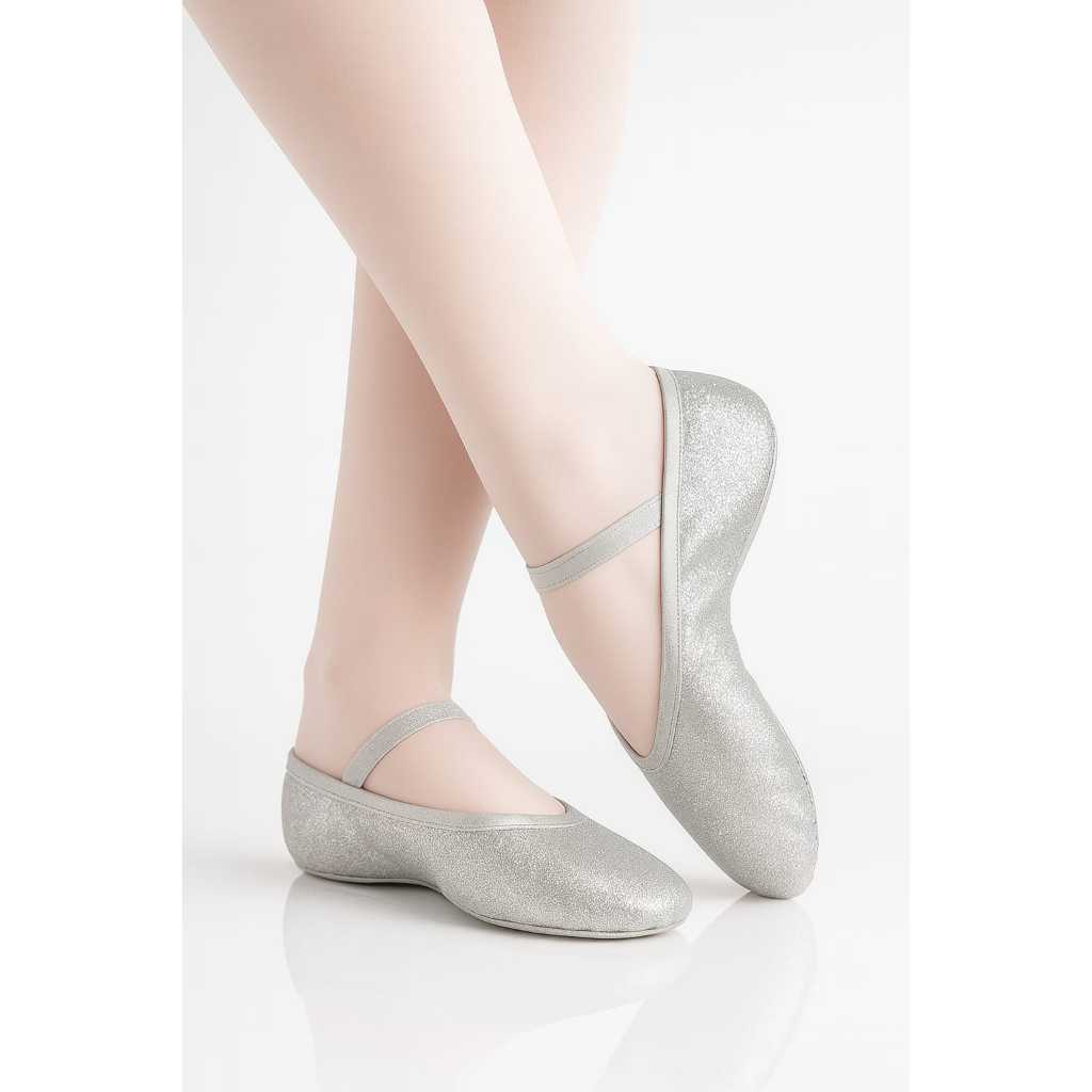 Sapatilha Ballet Meia Ponta Glitter Prata Lilás Verde Azul