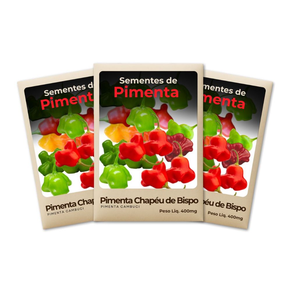 Semente Pimenta Chapéu Bispo 100% pura ideal para horta urbana - Combo 3un
