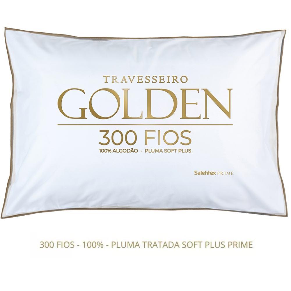 Travesseiro Golden 300 Fios 100% Algodão Premium em Oferta na Shopee