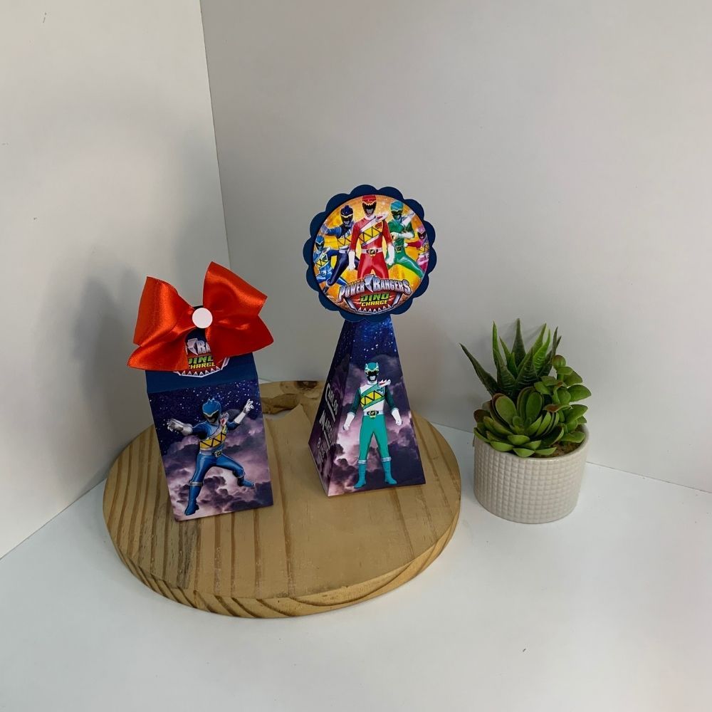 Lembrancinha Personalizada Power Ranger Dino Charge - Kit Caixas Personalizadas - Kit Festa - Pegue e Monte