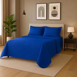 Kit Cobre Leito Colcha Casal Padrão 3 peças Cama Box Várias Cores Oferta em Oferta na Shopee