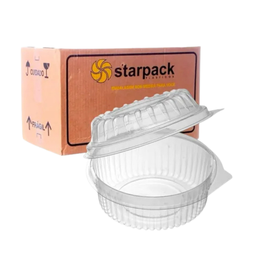 100un Embalagem Pote Doce Redondo 170ml Com Tampa Articulada Transparente SP640 em Oferta na Shopee