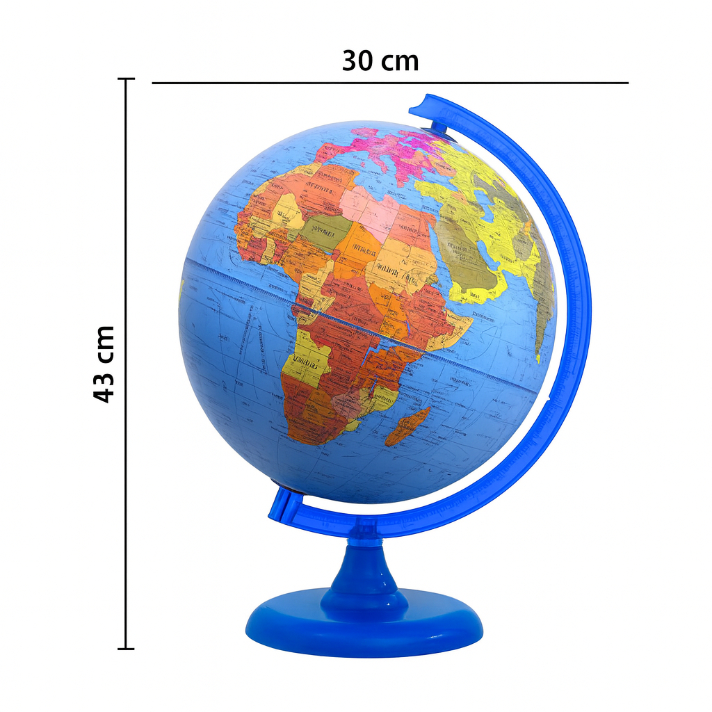 Globo Terrestre Continental Mapa Mundi - Total 43cm Giratório - Português