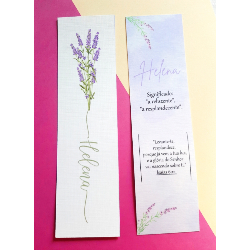 Marca página Personalizado frente e verso - Marcador de Páginas