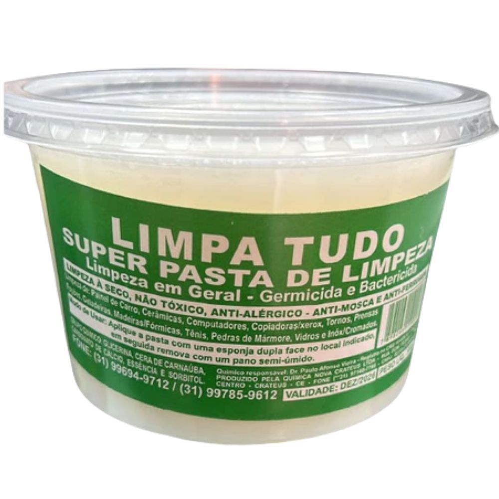 Pasta Limpa Tudo 500g - Limpa Box, sofás, vidros, fórmicas, tecidos, metais e muito mais