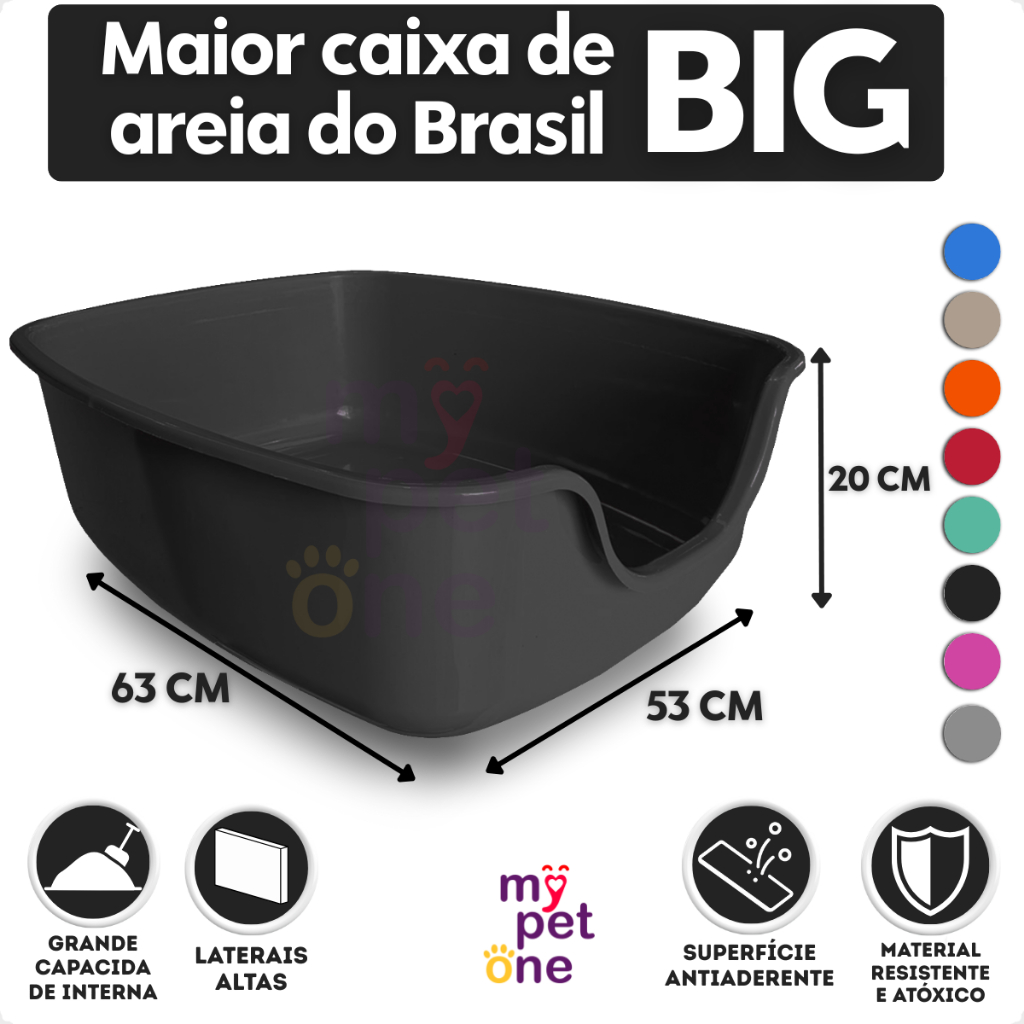 Caixa de Areia para Gatos Funda Big Alvorada Pet - Black em Oferta na Shopee