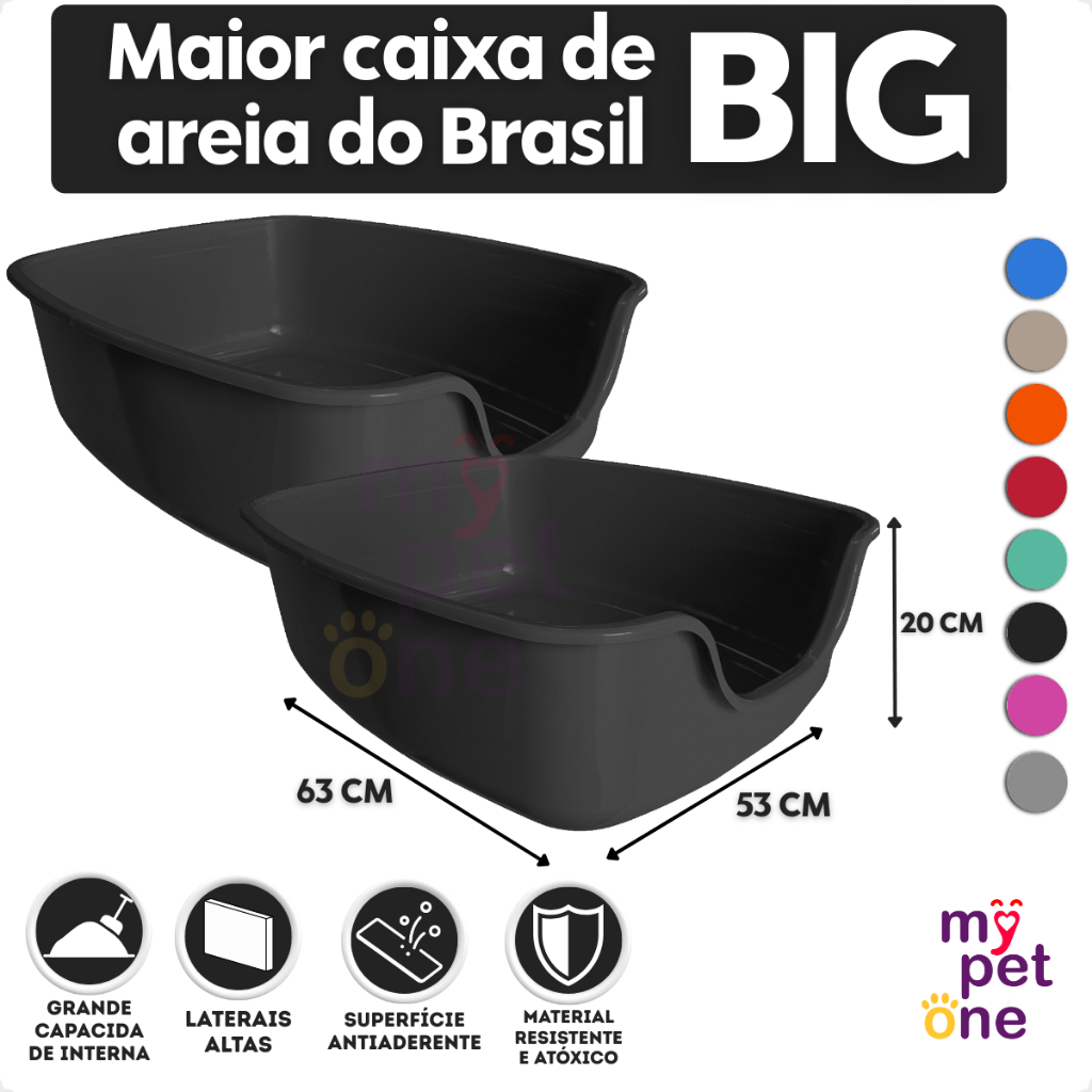 Kit 2 Caixa de Areia para Gatos Funda Big Alvorada Pet - Black em Oferta na Shopee
