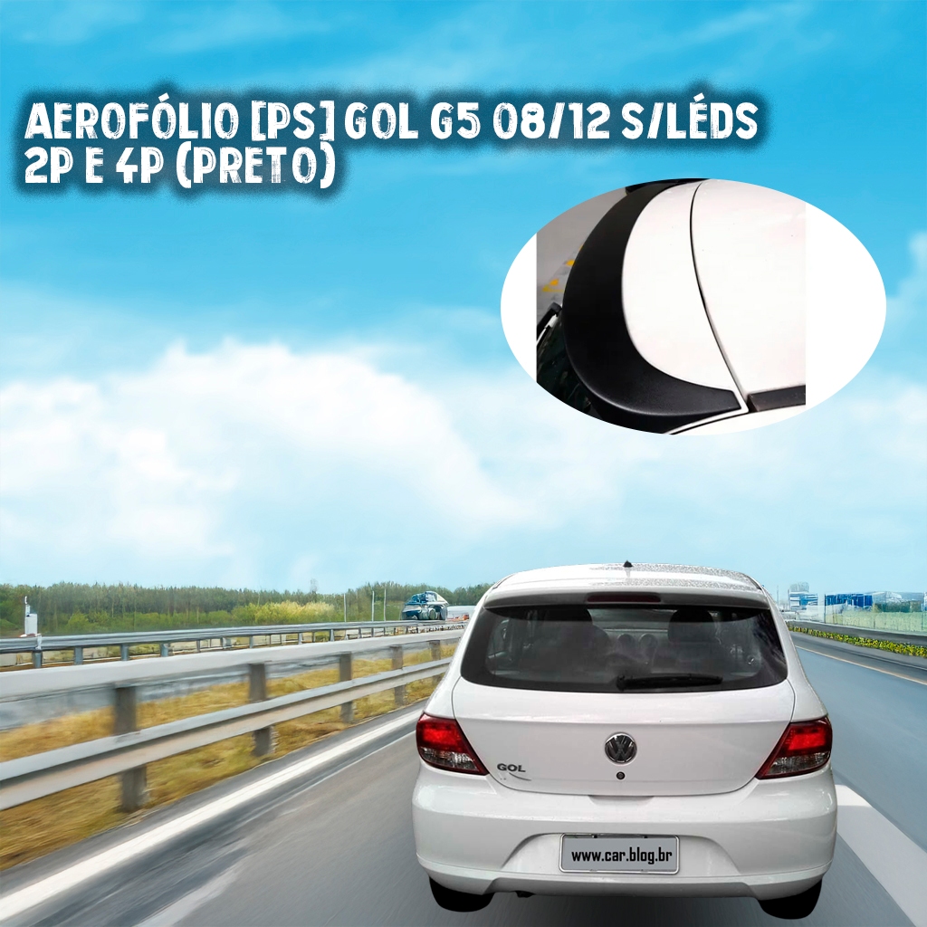 Aerofólio [PS] para Gol G5 2008 a 2012 sem LED 2 e 4 Portas (Preto)