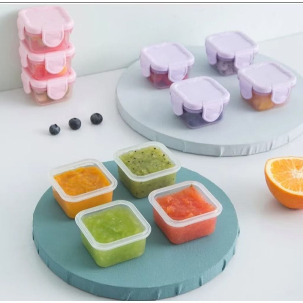 Kit Potes Herméticos De Plástico Papinha Antivazamento Freezer Micro-Ondas