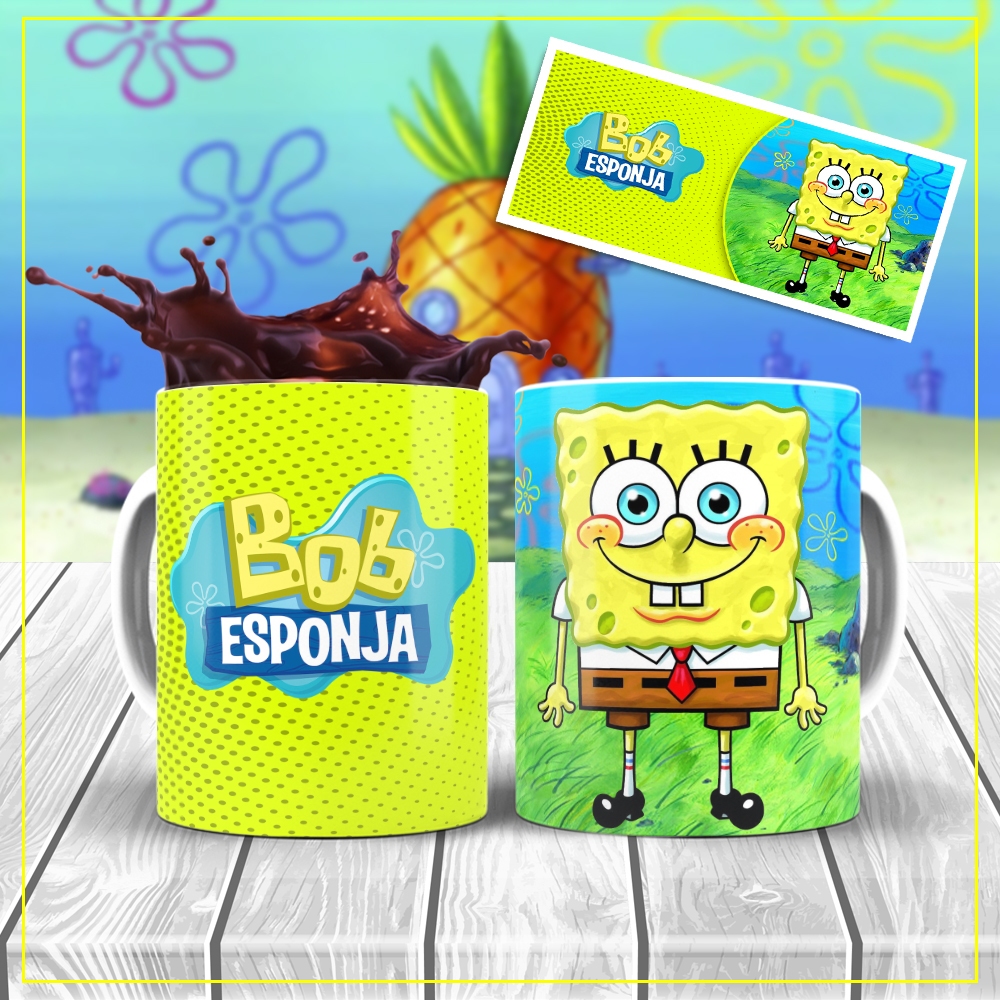 Caneca de Porcelana Personaliza Bob Esponja