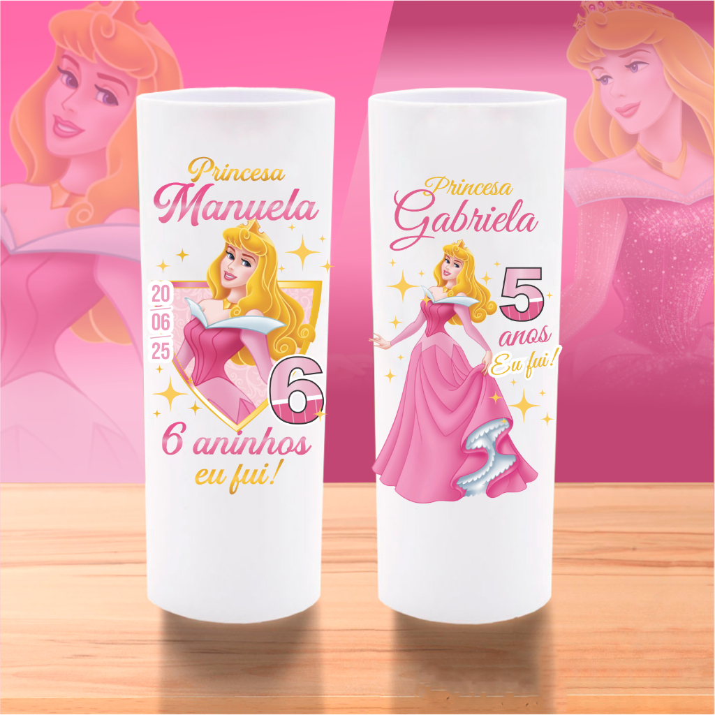 100 Copos Personalizados c nome Aniversário BELA ADORMECIDA KIT FESTA AURORA Princesa Lembrancinha