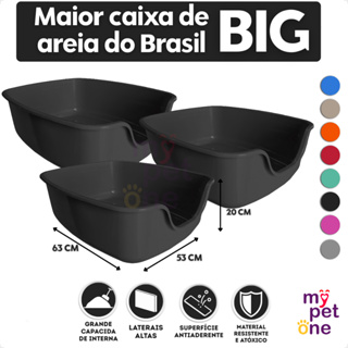Kit 3 Caixa de Areia para Gatos Funda Big Alvorada Pet - Black em Oferta na Shopee