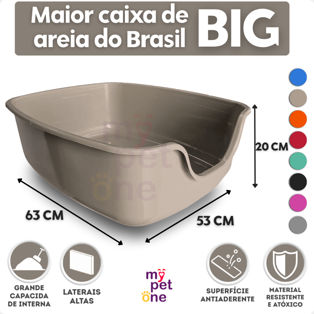 Caixa de Areia para Gatos Funda Big Alvorada Pet - Cor Areia em Oferta na Shopee