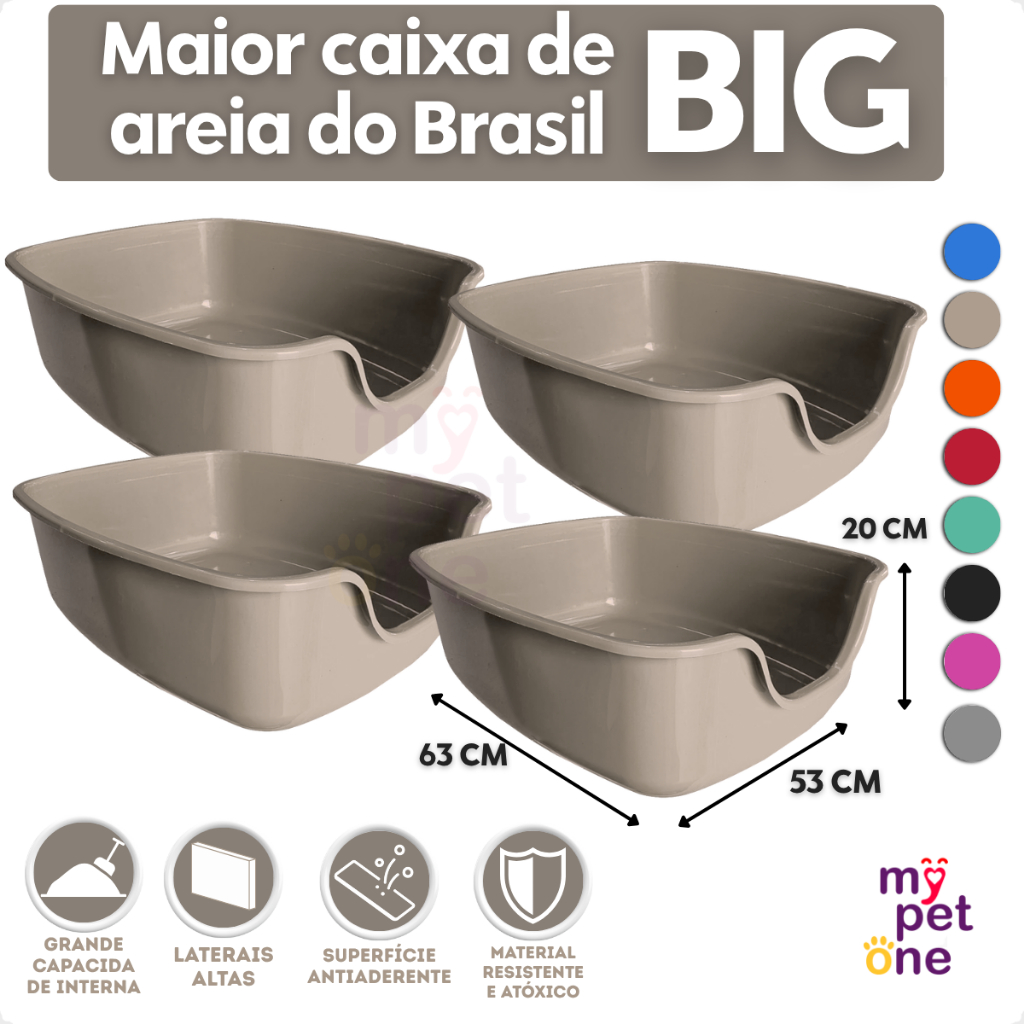 Kit 4 Caixa de Areia para Gatos Funda Big Alvorada Pet