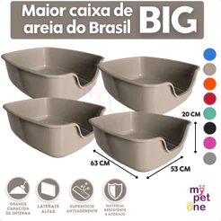 Kit 4 Caixa de Areia para Gatos Funda Big Alvorada Pet