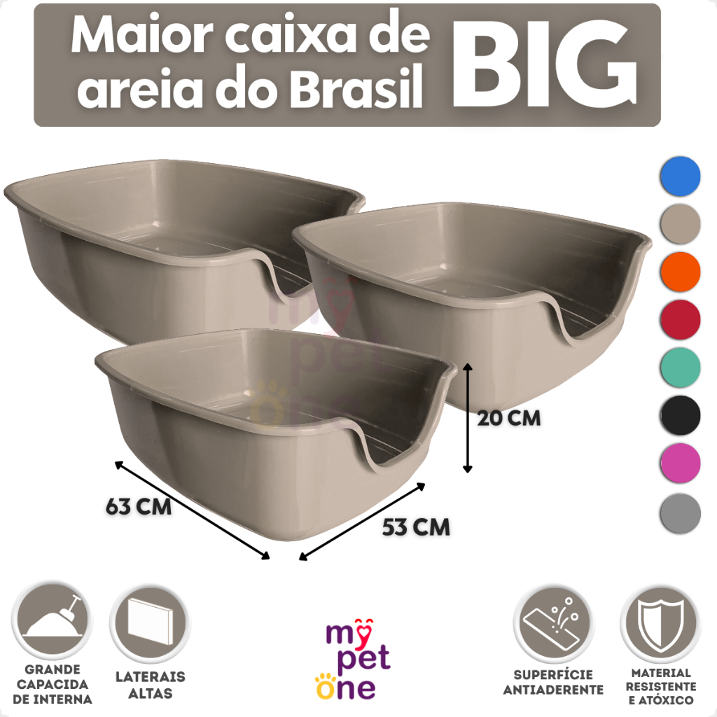 Kit 3 Caixa de Areia para Gatos Funda Big Alvorada Pet em Oferta na Shopee