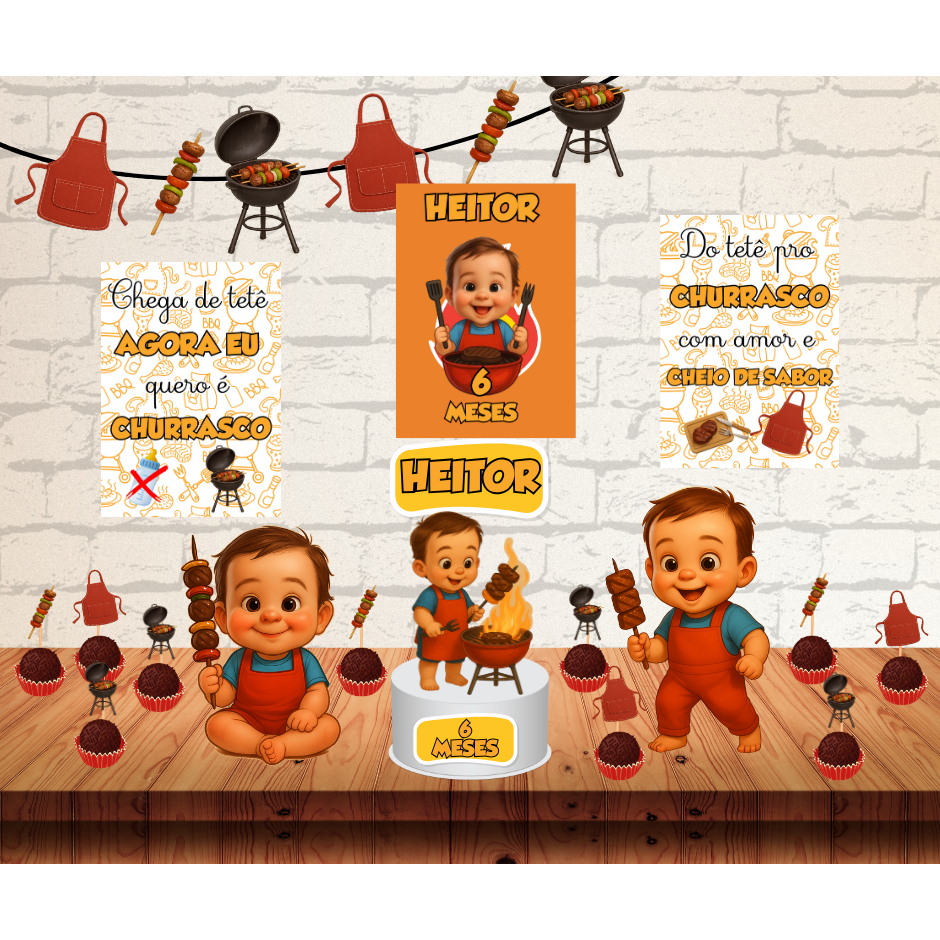 Kit só um bolinho I kit mesversário - Chega de Tetê - Menino ou Menina