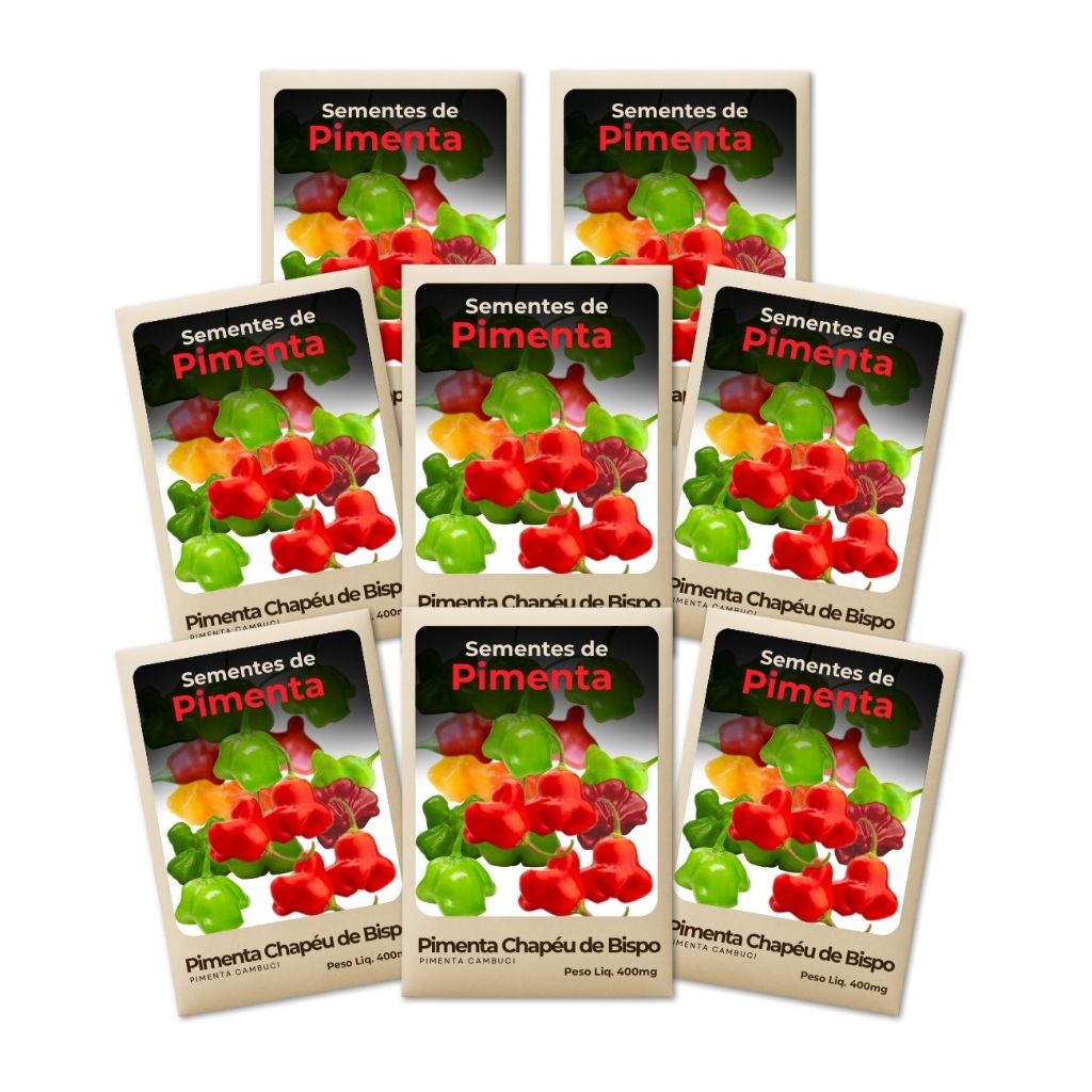 Semente de Pimenta Chapéu Bispo Para horta caseira ou vertical - Combo 8un
