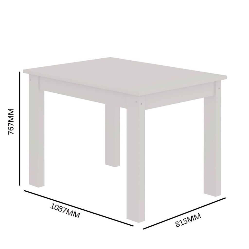 Conjunto de Mesa 4 Cadeiras Tampo em MDF Estilo Arauna
