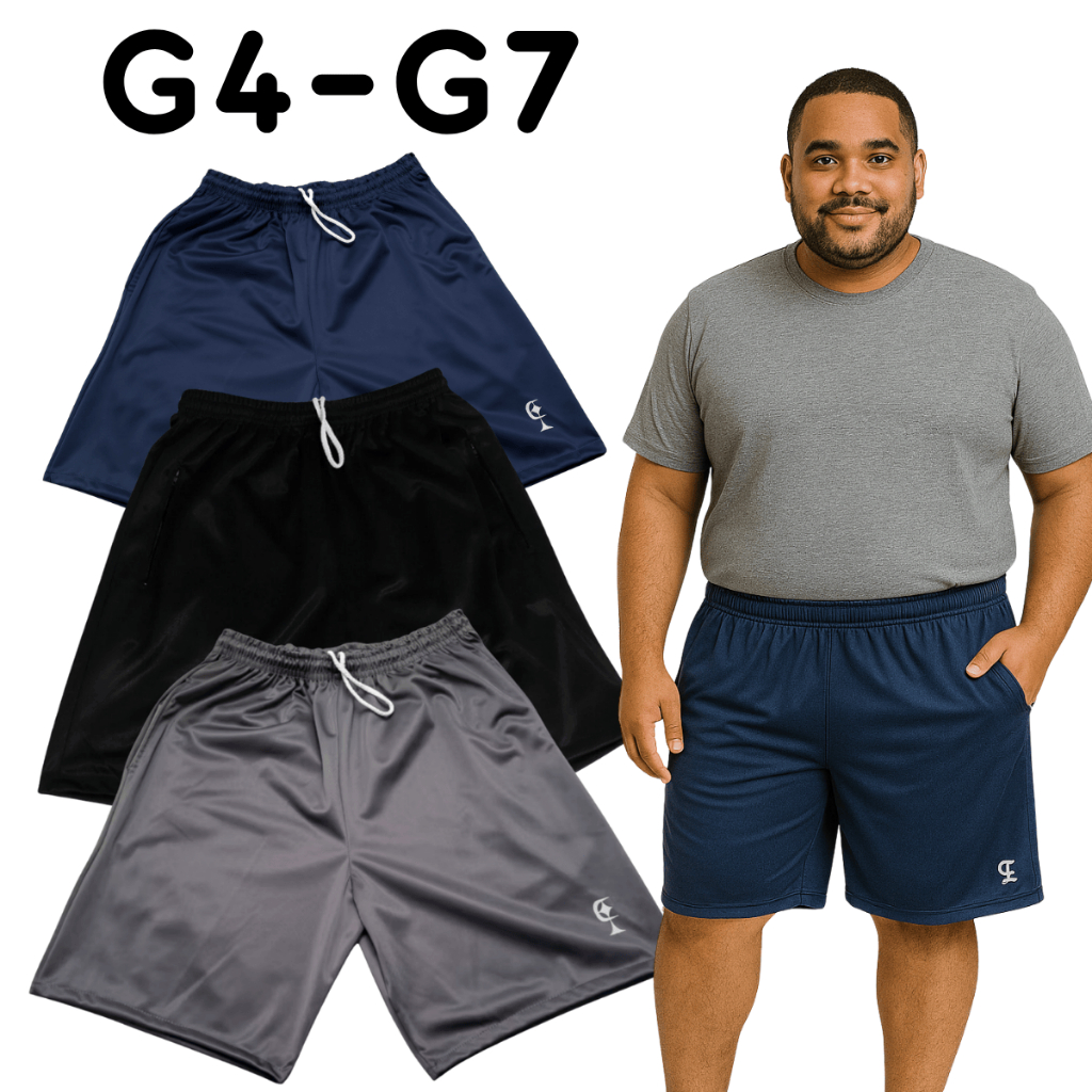 Kit 3 Bermudas Plus Size- Tamanhos G4-G5-G6-G7 em Oferta na Shopee