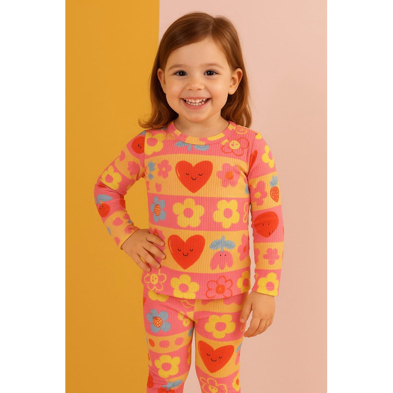 Conjunto Infantil Canelado Estampado – Super Confortável e Divertido