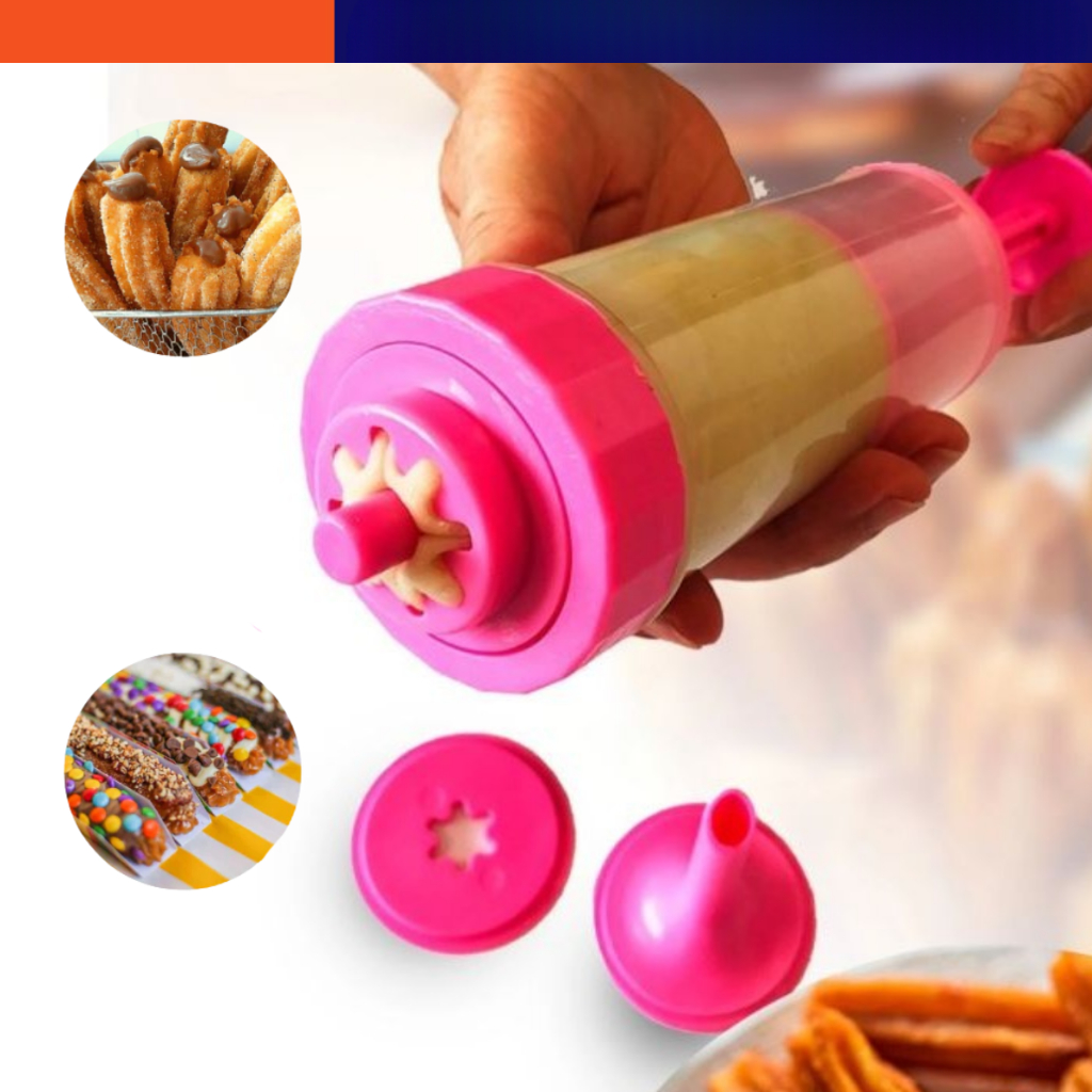 Máquina de Fazer Churros Manual Delícias Caseiras com Facilidade e Diversão Modelador Recheado Forminha Recheio