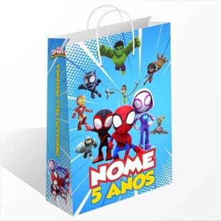 Sacolinha Surpresa Spidey E Seus Amigos Espetaculares Personalizada Com Nome em Oferta na Shopee
