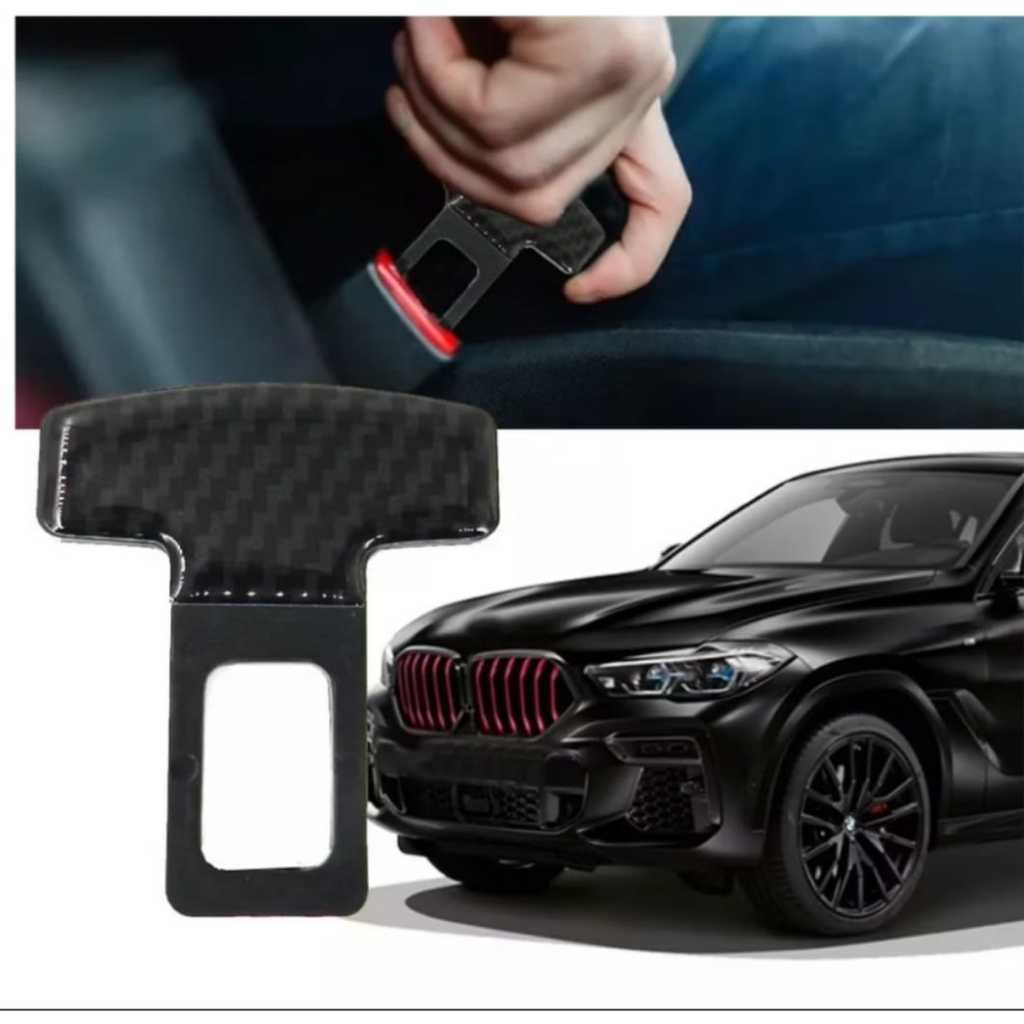 Par Fivela Lingueta Cinto Trava Anti Bip Som -Carbono