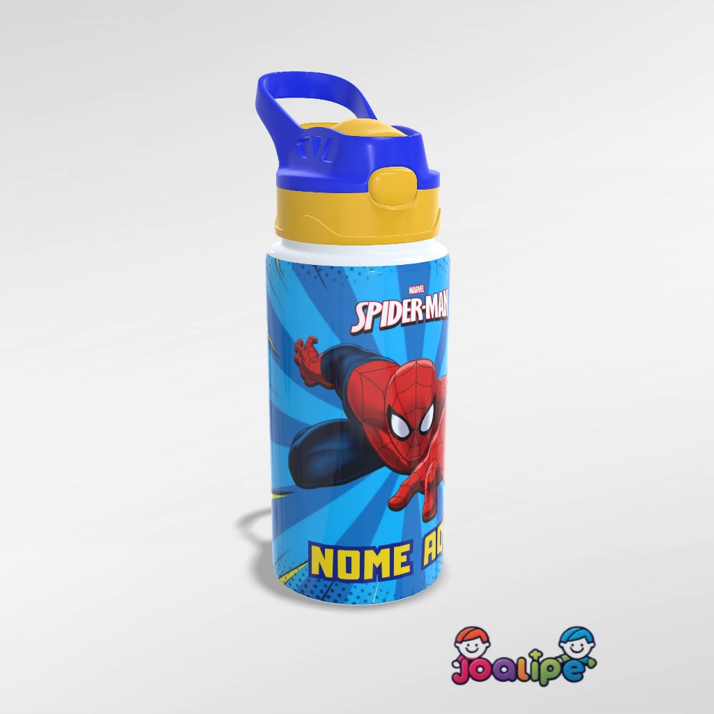 Garrafa Térmica Infantil Homem Aranha com Nome Personalizado — imagem 2 de 2