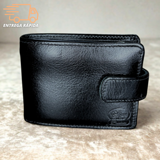 Carteira Masculina Couro 100% legítimo com Porta Cartão e bolso secreto Carteira Mascolina em Oferta na Shopee
