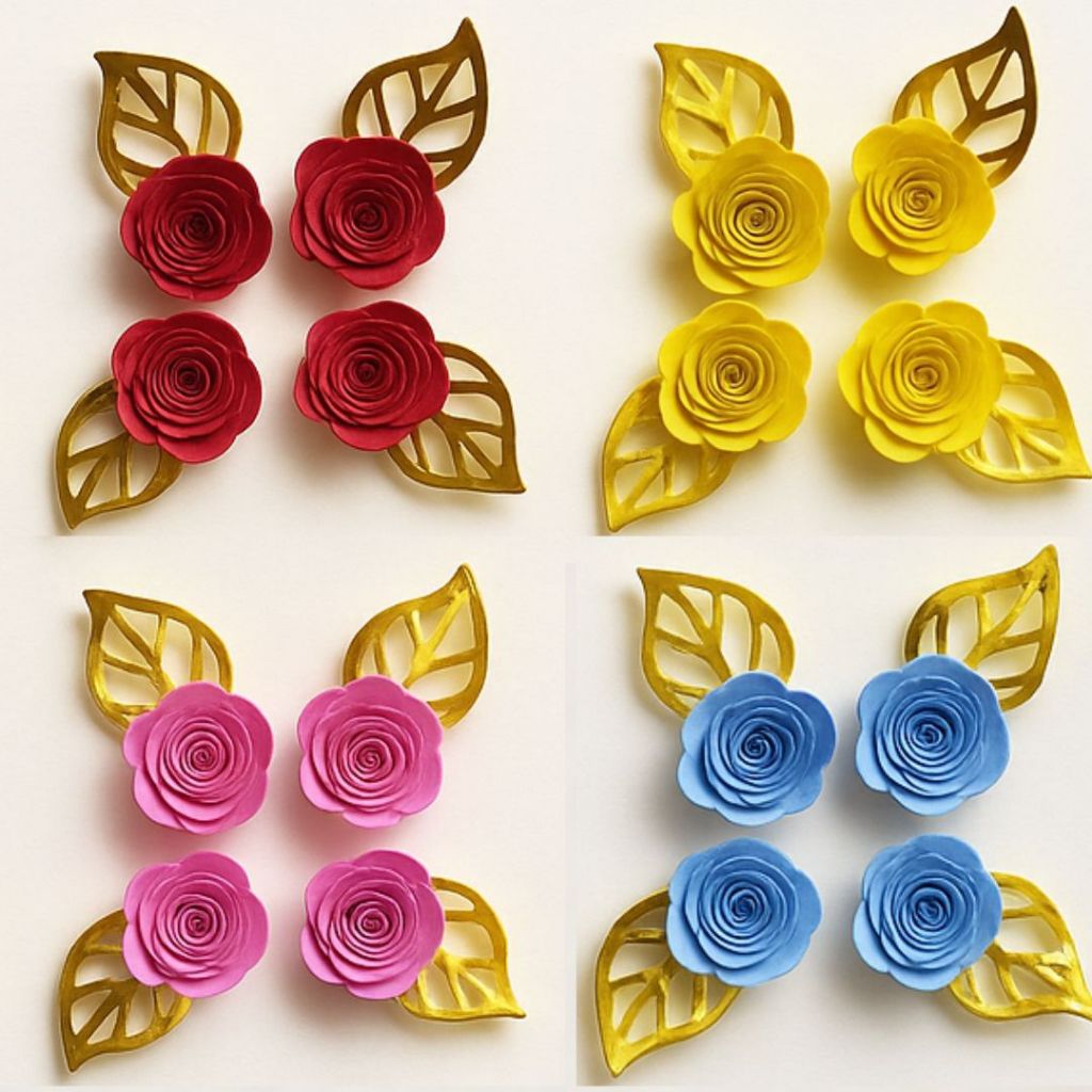 Flor Rosa de Papel Média  – Enfeite Personalizado para Bolo e Festas em Oferta na Shopee