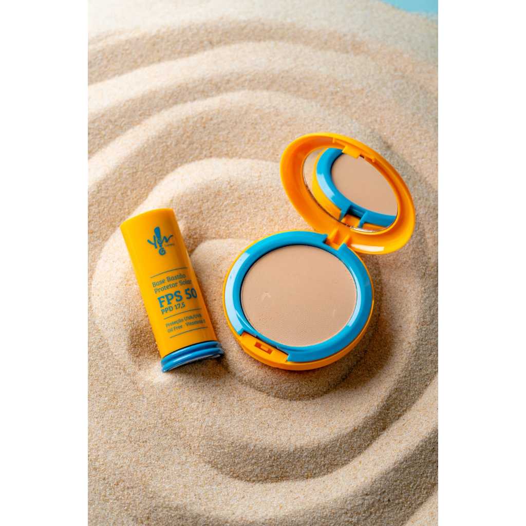 protetor solar  base bastao kit + proteto solar po compacto fps 50 bege #02