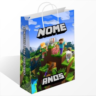 Sacolinha Minecraft Personalizada com Nome Sacolinha Surpresa Lembrancia em Oferta na Shopee