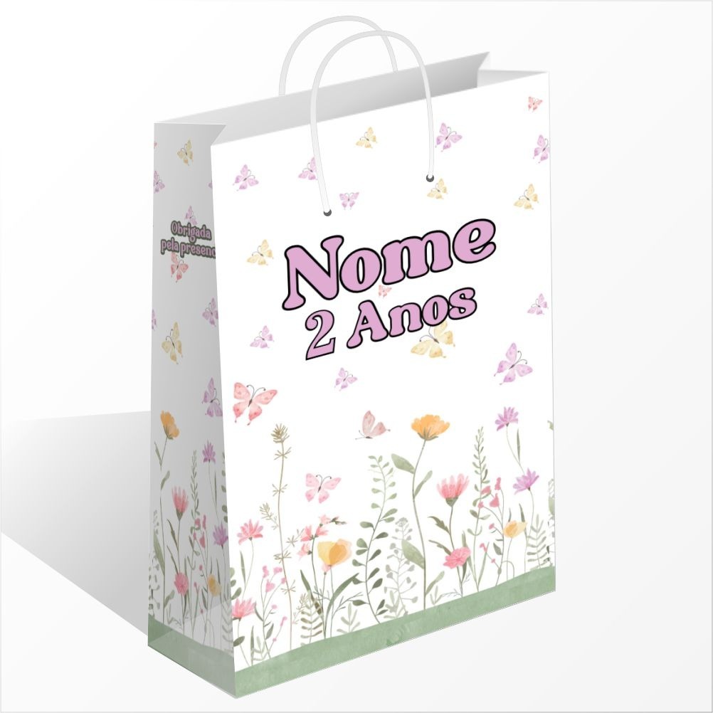 Sacolinha Personalizada Jardim das Borboletas Sacolinha Personalizada Sacolinha Surpresa