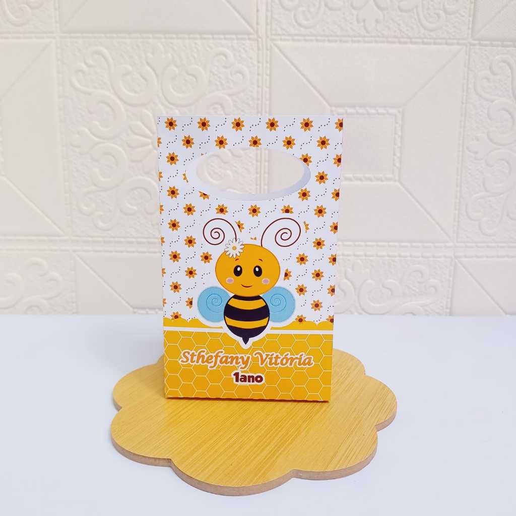 SACOLINHA SUPRESA PERSONALIZADAS ABELHINHA - Lembrancinha de festa - sacolinha surpresa abelhinha