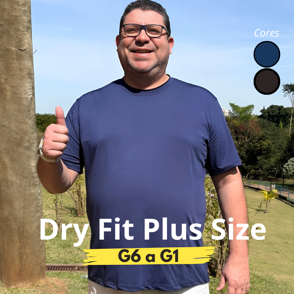 Camiseta Dry Fit Plus Size Masculina G6 G5 G4 G3 G2 G1 Manga Curta Treino Academia Exercicio