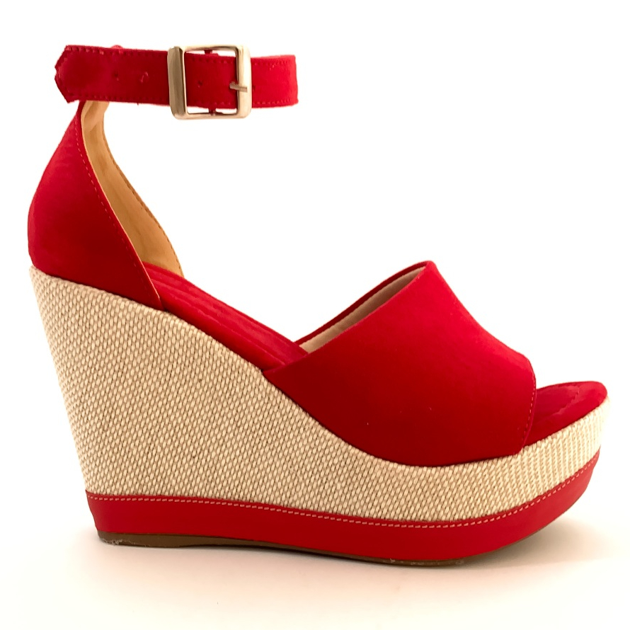 Sandália Feminina Salto Alto Anabela Plataforma Confortável Com Fivela Camurça 33 ao 41 em Oferta na Shopee