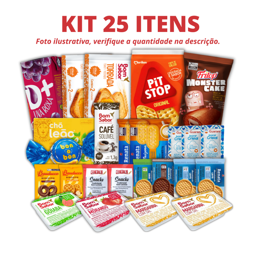Kit 25 Itens Café da Manhã para Presente – Aniversário, Mães, Namorados, Natal. em Oferta na Shopee