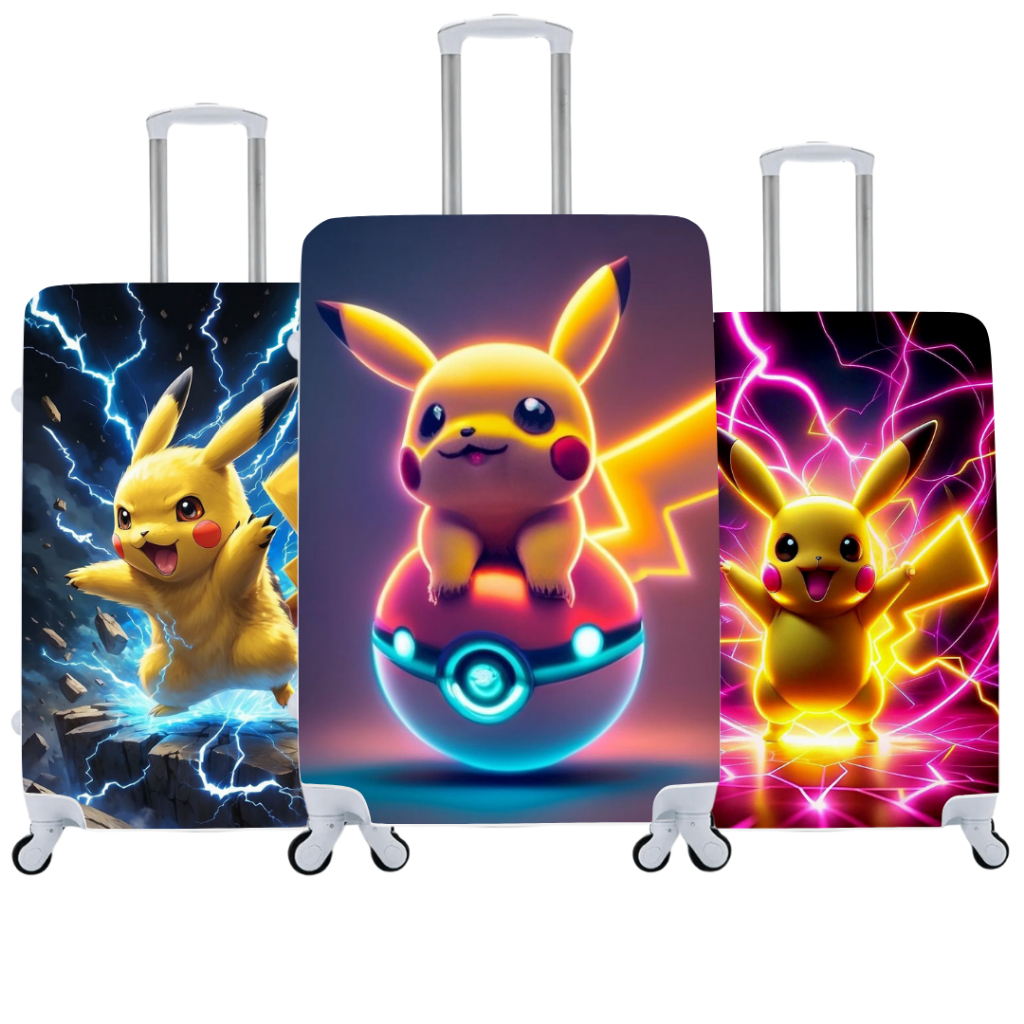 Capa De Mala Personalizada Personagens Pikachu Viagens Bagagem