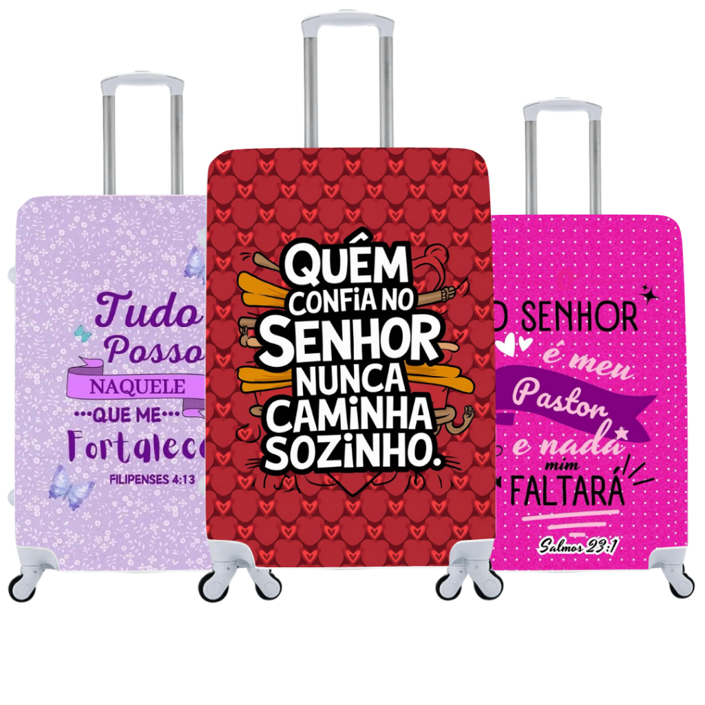 Capa De Mala Personalizada Gospel Cristã Viagens Bagagem em Oferta na Shopee